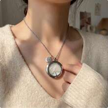 Pet Memorial Necklace, The Pendant Can Rotate To Open To Store Cat And Dog Hair And Teeth. Dog Hair Souvenir, Cat Hair Storage, Cat Hair Memorial Item, Women's Accessory - Multicolor - View 9