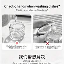 1個水槽用洗碗精壓頭分裝瓶，洗手液與洗碗精分裝器，廚房居家使用 - 圓形 - 查看 5