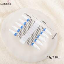 LUSLUKING 10PCS Ceramic Nail Drill Bits Set, 3/32 Inch Professional Manicure Pedicure Tools, Multi Shapes Fine Medium Coarse Grit For Acrylic Gel Nails Cuticle - Multicolor - View 7
