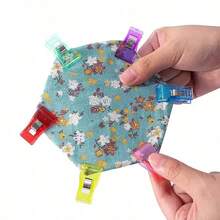 50pcs Colorful Fabric Sewing Clips, Multi-Purpose Quilting Binding Craft Clips, Edge Positioning Clips, Plastic Binding Paper Clips Set, DIY Sewing Pin Alternative - Multicolor - View 3
