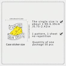 50pcs Cheese Cartoon Delicious Food Cute Expression Decorative Stickers For Message Board, Tablet, Car DIY - 50 Cheese Sheets - View 2