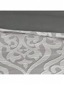 Madison Park Jacquard Damask Medallion Odette 8 Pieces Comforter Set Luxury Bedding Set With Euro Shams Decorative Pillows Satin Silver Striations All Season Bedroom Decor Luxury Home Decor Christmas New Year Holiday Gifts - 銀色 - 查看 7