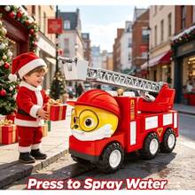Multifunctional Cartoon Water Spraying Fire Truck, Inertia Powered No Battery Required, Liftable Ladder 360 Degree Rotation, Parent-Child Role Play Fire Rescue Game, Exquisite Birthday New Year Holiday Gift. - Multicolor - View 4