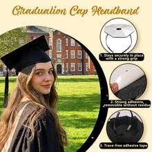 1PC/Graduation Cap Headband For Men & Women, Anti-Slip Soft Elastic Hat Band, Ceremony Anti-Slip, Graduation Gown - Multicolor - View 2