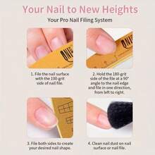 5-1pc Nail File Nail Polisher 100/180 Grit Washable, Wear-Resistant, Double-Sided With Scale And Nail Shape Template, Nail File Sandpaper Board Manicure Tool And Nail Polishing File Suitable For Manicure Beginners And Nail Salons - Multicolor - View 9