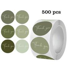500 piezas/1 rollo Etiquetas adhesivas de estilo bohemio de agradecimiento, etiquetas de sello redondas, adecuadas para negocios, bodas, cumpleaños, suministros de fiesta de baby shower y embalaje de sobres y bolsas de regalo, 4 de julio - Pegatina redonda de agradecimiento de - Ver 11