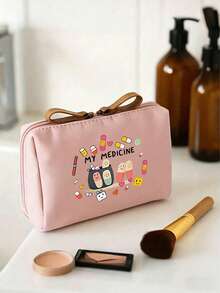 1pc Portable Pill Bag, Compact Pill Box And First Aid Kit, Pill Pattern Themed Makeup Bag, Convenient For Travel, Suitable For Daily/Outdoor/Travel Medication, Essential For Health-Conscious And Frequent Travelers, Must-Have Medical Accessory, Cute Cartoon Pill Bag, Multifunctional Fabric Pill Pouch, Portable Medical First Aid Kit - Multicolor - View 14