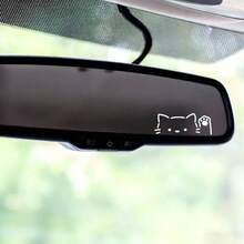 Cartoon Electric Vehicle Rearview Mirror Sticker Cute Waving Cat Car Reverse Mirror Glass Window Scratch Decoration Waterproof - Lucky Cat - View 3
