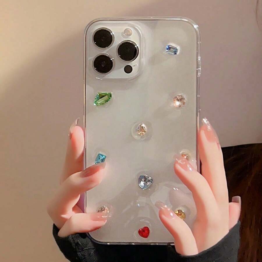 GUCADI 3D Rhinestone Phone Case For IPhone 17 Pro Max, 18 Pro Max, 16, 15, 12, XR, 11, Luxury Glitter Gemstone Soft Shell - Multicolor - View 1