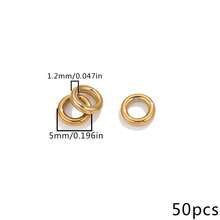 50 piezas de anillos de salto cerrados sólidos de acero inoxidable, anillos espaciadores de varios tamaños para hacer pulseras y collares DIY - Cuentas espaciadoras - Ver 8