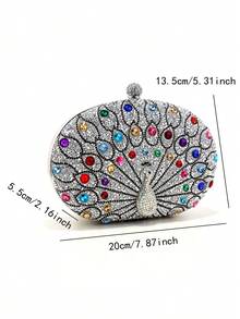Acrylic Rhinestone Evening Handbag For Wedding, Popular Chain Shoulder Bag Adorned With Rhinestones - Multicolor - View 2
