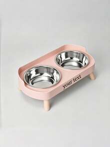 1pc Customized Pet Feeder 2-In-1 Water And Food Dispenser, Stainless Steel Non-Slip Double Bowl, Easy To Clean Multiple Color Options Pet Bowl Gift Customization Accessories - Multicolor - View 8