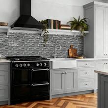 20片裝3D乙烯基自黏式牆貼,復古風格,撕貼式壁紙,耐油,表面防水,適用於廚房防濺牆、浴室和廁所牆壁、洗手台背牆、租屋翻新、父親節裝飾 - D-HTP102 - 查看 10