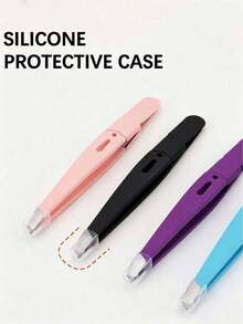 1/2 piezas Pinzas de cejas de alta precisión, pinzas de acero inoxidable para recortar cejas, adecuadas para vello fino y barba, herramienta de recorte de cabeza plana ultra delgada, adecuada para uso doméstico y de salón - Multicolor - Ver 8