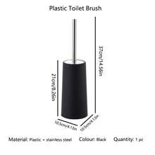 Toilet Brush Set, Includes Silicone Toilet Brush Head And 304 Stainless Steel Long Handle With Plastic Base, Ergonomic Design, Durable (Black/White) Toilet Brush - Multicolor - View 12