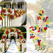 1 Pieza de Enredadera de Clemátide Simulada Colorida, Grande y Densa, Adecuada para Decorar Diversas Escenas como Jardines, Estudios, Bodas, Barandillas de Escaleras, Fiestas, Arcos, Barandillas de Entrada, Casas, Ventanas, Patios, Carnavales, Etc. - Multicolor - Ver 10