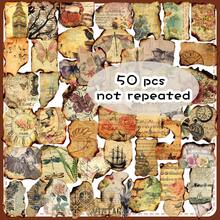 50pcs Minimalist Artistic Vintage Distressed Manuscript Burned Edge Creative Decorative Laptop & Notebook Stickers - 50 Vintage Burn Marks - View 11