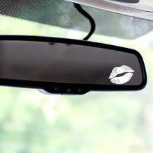 Red Lips Design, Fantasy Cartoon Theme, Self-Adhesive Rearview Mirror Car Sticker, Glossy Surface, Asymmetrical Shape, Suitable For Car, Motorcycle, Laptop, Glass Surface Decoration Sticker - A - View 8