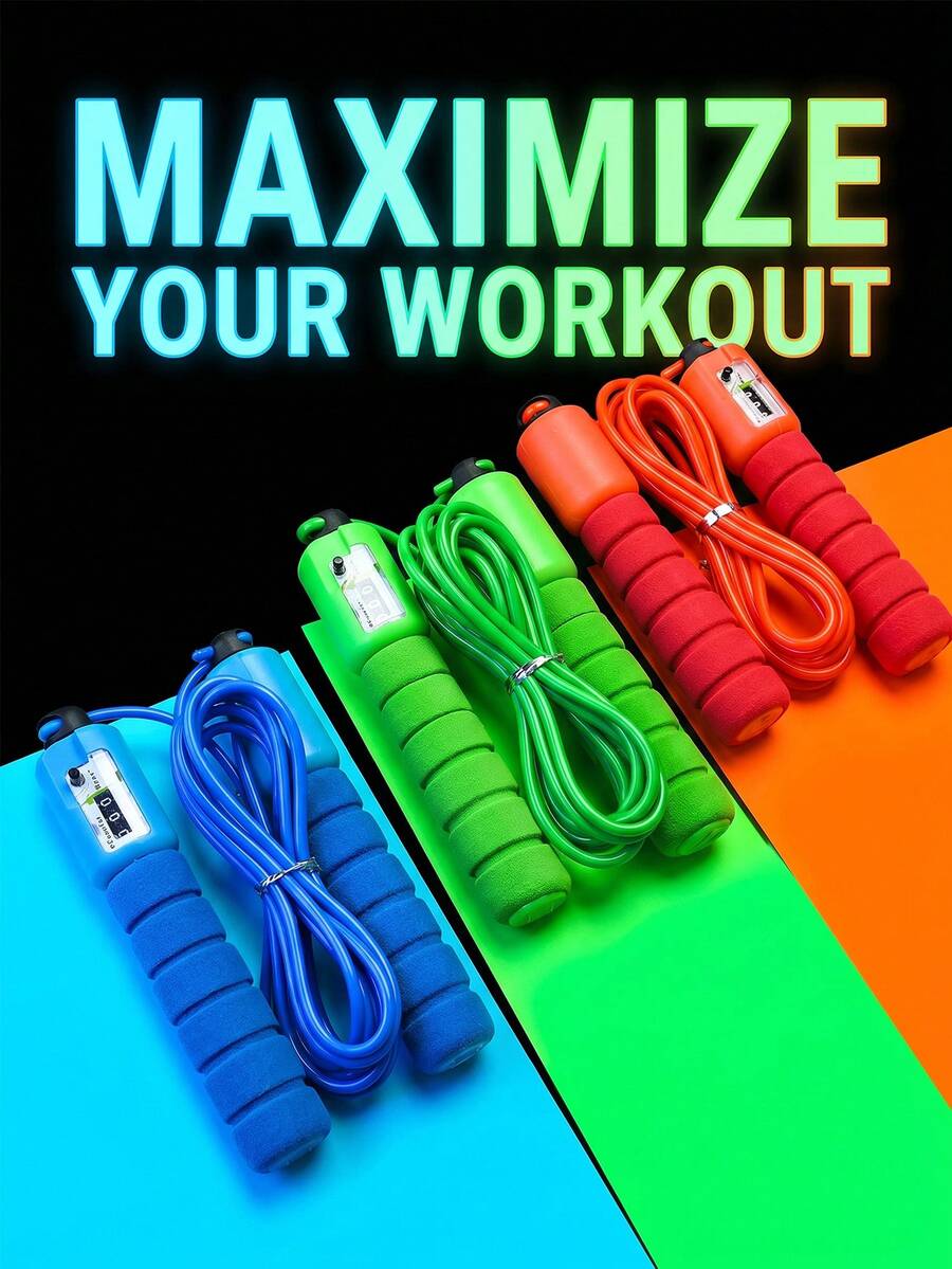 Minimalist Jump Rope With Counter With Smooth Bearing Anti-Skid Skipping Ropes For Adults For Cardio Enthusiasts Sturdy Jumping Ropes Perfect For Travel Workouts Women Summer Gym Workout Sets For Weight Loss Pilates Work Out Equipment