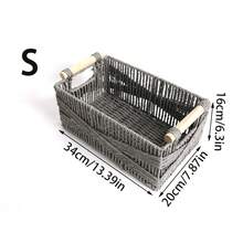 1pc/2pcs Paper Woven Storage Basket With Handle, Lace Decorated Desktop Organizer Box, Rectangular Basket Suitable For Cosmetics, Keys, Remote Controls, Snacks, Clothes And Toys, Home Multi-Functional Decorative Storage Rack, Halloween And Christmas Gift, Minimalist Style, Clean - Dark Grey - View 7