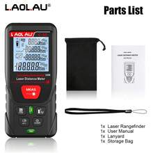 L.A.OL.A.U LAOLAU 雷射測距儀，±1mm 高精度數位測量工具，附背光 LCD 螢幕、氣泡水準儀，可測面積/體積/勾股定理，30 組數據儲存，便攜式測距儀，適用於建築、居家翻修與 DIY - 均碼 - 查看 9