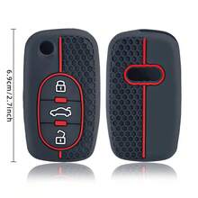 矽膠鑰匙套 FOB 適用於 Audi A1 A6 C5 B6 A4 B5 TT 8N A2 A3 A6 A8 Quattro 遙控鑰匙殼 3 按鈕鑰匙保護套 - 黑色的 - 查看 6