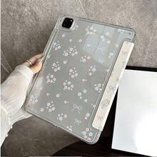 1件紅色花卉與蝴蝶結印花透明背板平板保護殼，附筆槽，適用於iPad 10代 10.9吋 2022 智慧殼/Air 13(M3 2025)/Air 11(M3 2025)/Air 11(M3 2025)/11(A16 2025)/適用於Galaxy Tab S10+/S9/A9，適用於小米 5/5PR/6/6PRO/7/7PRO，適用於Oppo Pad，適用於 Matepad，適用於Honor Pad - 彩色 - 查看 7