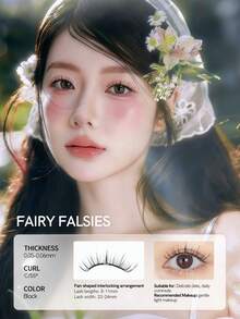 Mlen Diary 軟磁假睫毛套組 8-11mm 可重複使用免眼線膠，升級版 3D 雙磁假睫毛，便攜免膠睫毛簇，適合輕盈自然妝容 - 黑色 - 查看 7