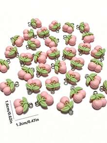 10/20pcs Cute Cherry Resin Charms - Adorable DIY Jewelry Pendants With Metal Jump Rings, Suitable For Earrings, Bracelets - Fruit Theme Handmade Material Accessories, Playful Pendant Design, Exquisite Craftsmanship - Multicolor - View 2