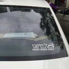1pc HAND WASH ONLY Car Sticker "Hand Wash Only" Reminder Label Fashion Vinyl Decal For Car, Motorcycle Body Decoration - HAND - View 3