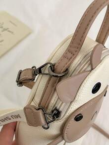 Sac bandoulière imprimé vache mignon, sac de téléphone multifonction pour femmes, sangle d'épaule à la mode, fermeture éclair, sac à main nouveau style - Blanc - Voir 9