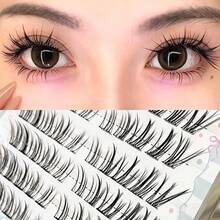 MIXIAOHE Pestañas de Ciervo Engrosadas de 9-11mm, Ligeras & Delgadas. Estilo Zorro Rizado y Vivo, Aspecto Natural y Súper Fotogénico para el Maquillaje de Ojos Diario. - Ver 3