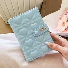 Caviar Heart Pattern! Passport Holder Zipper Short Travel Passport Bag, Multi-Function Document Storage Bag, Travel Essentials - Multicolor - View 7