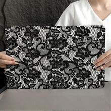 1件黑色蕾絲花卉印花平板保護殼，附筆槽，相容於 iPad 10代智能保護殼/Air 13(M3 2025)/Air 11/11(A16 2025)，相容於 Oppo Pad、 Matepad、Vivo Pad、Honor Pad、Xiaoxin Pad - 彩色 - 查看 9