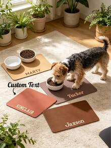 1pc Customized Pet Feeding Mat, Personalized Pet Name Mat, Personalized Dog Feeding Mat, Customized Cat Floor Mat, Unique Gift For Pet Lovers, Ideal Birthday Choice - Multicolor - View 2