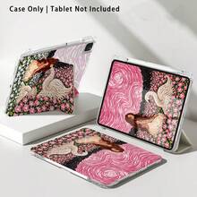 Pink Swirl, Flower And Swan, Girl Pattern Painted Effect Tablet Protective Case With Stand, Compatible With Honor 8/9/10/X8/X8A/X9/X8Pro/X9Pro, MatePad SE 11 Inch/MatePad 11 Inch/11.5 Inch, MatePad Pro, Apple 10th/11th Gen 2025 (A16), Galaxy Tab A7/A9 And Other Popular Models - Multicolor - View 8