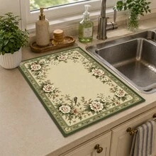 1pc Absorbent Drying Mat, Kitchen Decor Coffee Machine Mat, Handmade Coffee Pot Drip Tray, Kitchen Floor Mat, Table Mat, Kitchen Countertop Dish Drying Mat, Breakfast Mat, Heat Resistant Drip Tray With Non-Slip Backing, Diatomaceous Earth Drip Tray, Stain Hiding, Super Absorbent Kitchen Drip Tray, Easy To Clean Dish Rack Mat, Perfect For Kitchen, Dining Table, Coffee Shop, Bar, Holiday, Party, Home Decor, Holiday Gift - Multicolor - View 5