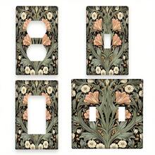 1 Stück William Morris Blumen-Gänseblümchen Vintage Kunst Schalterplatte | Lichtschalter Abdeckung dekoratives Wandpaneel moderne Kunst Achatstein Aquarell Goldlinie geeignet für Badezimmer Zuhause Wohnzimmer Dekoration, 2D flacher Muster kompatibel mit Einzel-/Doppelkippschalter, Steckdose, Dekorationsschalter, rechteckig/rund, batteriefrei, Wanddekoration, kabellos, passt auf Standard-Schalter, Lichtschalter Abdeckung Dekoration, Wanddekoration Badezimmer/Schlafzimmer/Wohnzimmer/Küche universell mit Schraubenzubehör - A - Übersicht 10