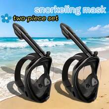 2pcs/Set Adult Full Face Diving Mask With Camera Mount, 180° Panoramic Leak-Proof Anti-Fog Diving Equipment, Beach Essential, Beach Accessory, Pool Float - Multicolor - View 4
