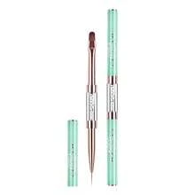 Pinceau à ongles décoré de strass à double usage, pinceau à pointe ronde & pinceau de précision pour la décoration d'ongles DIY - Multicolore - Voir 9