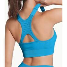 Sports Bra For Women Workout Bras Sexy Wide Straps Yoga Bras With Removable Padsand Adjustable Straps - Blue - View 4