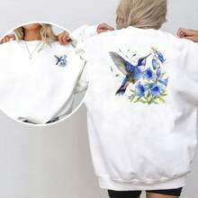 1/2/3 Stück lebendige Kolibri- und blaue Blumen-Bügeltransfer-Aufkleber, Bügeltransfer-Dekore - geeignet für Kissen, DIY, Rucksäcke, T-Shirts, Leinwandtaschen, Sweatshirts, Jeans, T-Shirts, Kleidung, Nähbedarf - Mehrfarbig - Übersicht 4