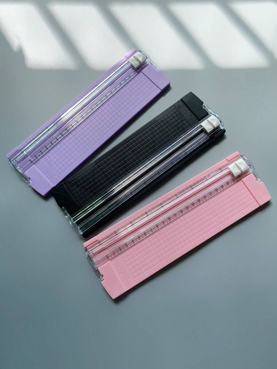 Dual-Blade Paper Cutter A4 Paper Trimmer Small Manual Paper Cutting Machine Office Use Handmade Multi-Function Cutting Tool Portable Ruler Paper Cutter Desktop Paper Trimming Tool - Single Piece - View 1