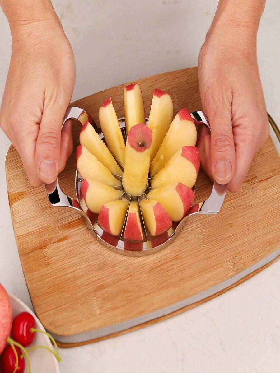 1/2pcs OBOVAY Stainless Steel Apple Slicer, 1pc, Kitchen Fruit Corer, Creative Fruit Slicer & Divider, Divider, Peeler, Pitter, Multi-Function Fruit Cutter, Reusable Kitchen Fruit Cutting Tool