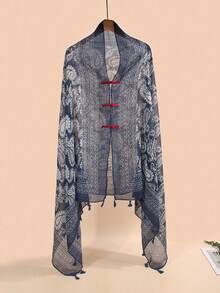 1 buah Handuk Pantai Wanita Musim Semi/Panas Baru dengan Bordir Katak dan Kancing, Motif Rumbai Linen, Selendang Pelindung Matahari, Jilbab Timur Tengah, Abaya, Cocok untuk Penggunaan Sehari-hari - MultiWarna - View 26