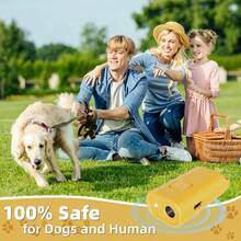 Mini Repelente Ultrasónico para Perros, Dispositivo Portátil Recargable Anti-Ladridos, Equipo de Entrenamiento Anti-Ladridos para Perros con Indicador LED - Amarillo - Ver 7