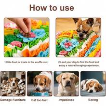 1pc Pet Snuffle Mat Indoor Use Cat Dog Universal SnuffleMat Food Hiding Training Blanket Foraging OlfactoryPet Slow Feeder Mat - Multicolor - View 7