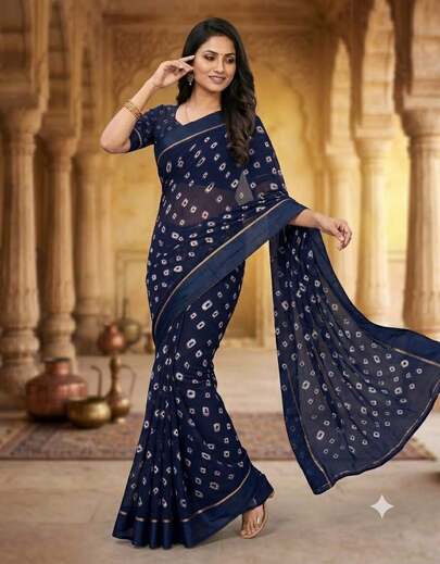 Estationeryhouse Kanni Silk Saree With Stones On Border Designer Wear Viral Saree Comes With Plain Unstitched Blouse Pc