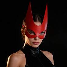 Halloween Carnival Red Devil Mask, Phantom Ball Party Nightclub Mask, Cosplay Prop, Adjustable, Suitable For Holiday Party Ball Performance Costume Prop - Multicolor - View 6