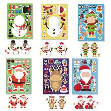 6/12pcs Autocolantes de Natal Papai Noel Boneco de Neve Rena Decalques DIY Autocolantes de Decoração Brinquedos para Encher Sacos de Presente de Festa de Férias Presente de Aniversário Autocolantes Feitos à Mão - Multicolorido - Ver 3